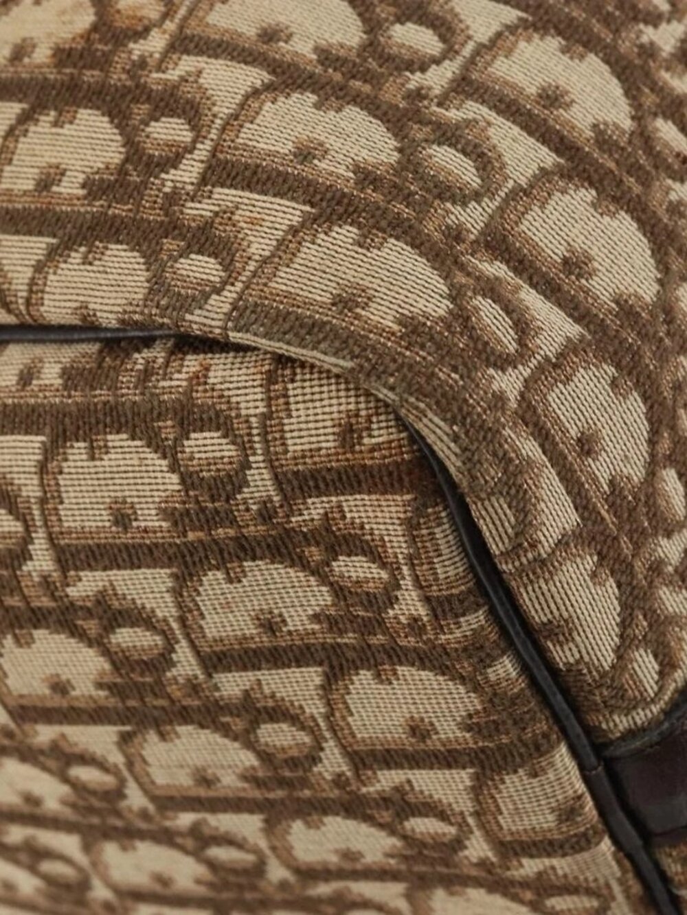 Christian Dior Trotter Canvas Boston Bag Beige Gold Auth 151623 - Picture 5 of 16
